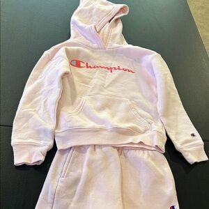 Champion Kids Light Pink Hoodie and Sweatpants Set
